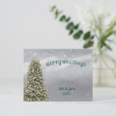 Custom Modern Minimal Christmas Holiday Postcard  シーズンポストカード (スタンド正面)