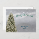 Custom Modern Minimal Christmas Holiday Postcard  シーズンポストカード (正面/裏面)