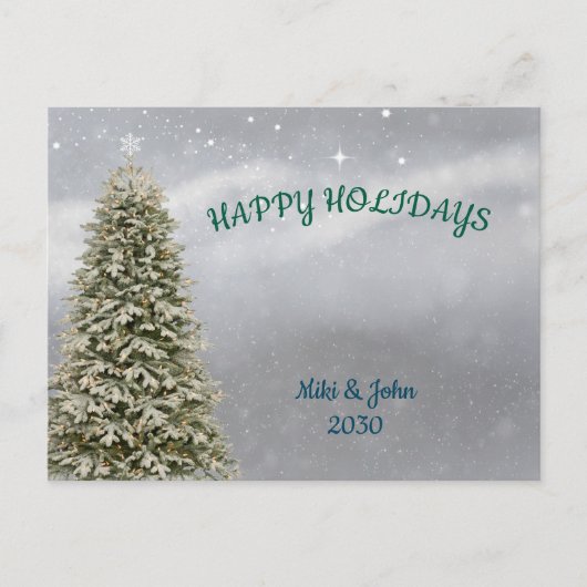 Custom Modern Minimal Christmas Holiday Postcard  シーズンポストカード (正面)