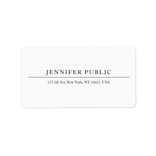 Custom Modern Minimal Elegant Professional Simple ラベル (正面)