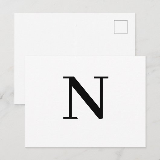Custom Modern Minimalist Alphabet Design ポストカード (正面/裏面)