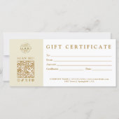 Custom Modern Minimalist Business Gift Certificate (正面)