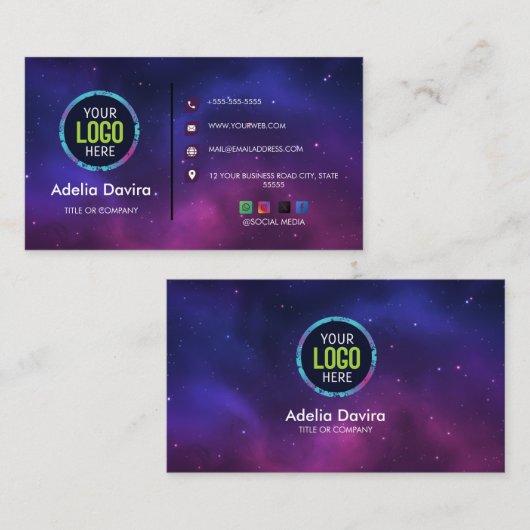 Custom Modern Minimalist Logo for Social Media & 名刺 (正面/裏面)