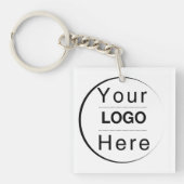 Custom Modern Minimalist Name & Initial  キーホルダー (正面)