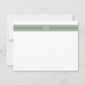 Custom Modern Minimalist Sage Green Monogram ノートカード (正面)
