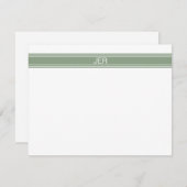 Custom Modern Minimalist Sage Green Monogram ノートカード (正面/裏面)