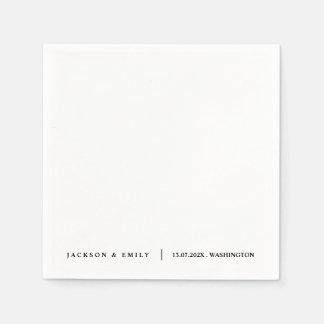 Custom Modern Minimalistic Wedding スタンダードカクテルナプキン
