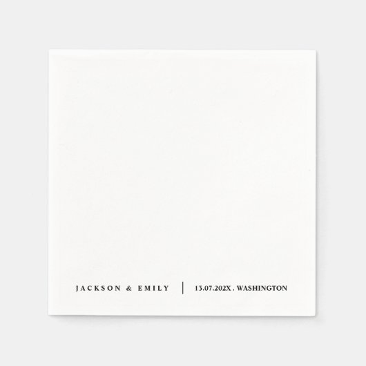 Custom Modern Minimalistic Wedding スタンダードカクテルナプキン (正面)