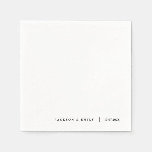 Custom Modern Minimalistic Wedding スタンダードカクテルナプキン (正面)