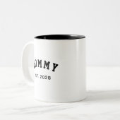 Custom Modern Mom Dad Mug Gift for Future Parents ツートーンマグカップ (正面左)