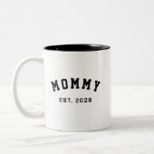 Custom Modern Mom Dad Mug Gift for Future Parents ツートーンマグカップ (左)