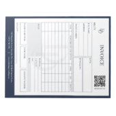 Custom Modern Navy Wedding Planner Invoice Billing ノートパッド (正面)