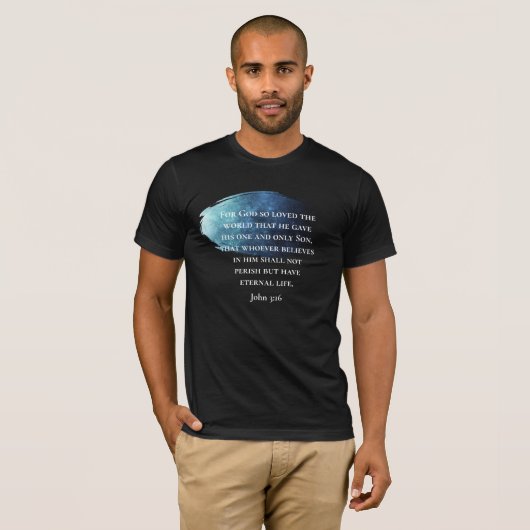 Custom Modern Nebula John 3:16 Bible Scripture Tシャツ (正面フル)