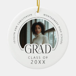 Custom Modern Photo Keepsake Graduation セラミックオーナメント