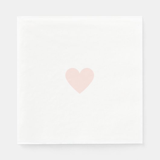 Custom Modern Pink Heart スタンダードランチョンナプキン (正面)