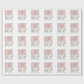 Custom Modern Pink One Silly Goose First Birthday ラッピングペーパー (フラット)