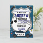 Custom Modern Police Birthday Party Invitation 招待状 (スタンド正面)