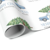 Custom Modern Police Officer Christmas Tree Car ラッピングペーパー (ロールコーナー)