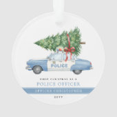 Custom Modern Police Officer First Christmas オーナメント (裏面)