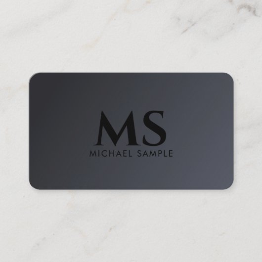 Custom Modern QR Code Elegant Black Monogram 名刺 (正面)