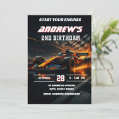 Custom Modern Race Car birthday party 招待状 (スタンド正面)