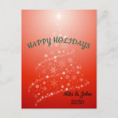 Custom Modern Red Christmas Holiday Postcard  シーズンポストカード (正面)