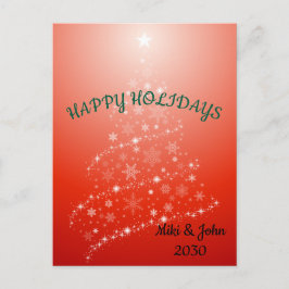 Custom Modern Red Christmas Holiday Postcard  シーズンポストカード