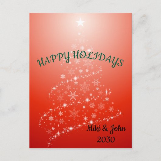 Custom Modern Red Christmas Holiday Postcard  シーズンポストカード (正面)
