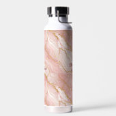 Custom Modern Rose Quartz Marble Gold ウォーターボトル (左面)