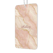Custom Modern Rose Quartz Marble Gold カーエアーフレッシュナー (左)