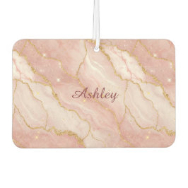 Custom Modern Rose Quartz Marble Gold カーエアーフレッシュナー