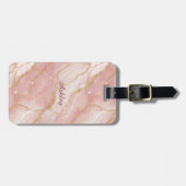 Custom Modern Rose Quartz Marble Gold ラゲッジタグ (正面横)