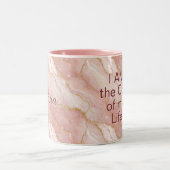 Custom Modern Rose Quartz Marble Gold Glitter ツートーンマグカップ (中央)