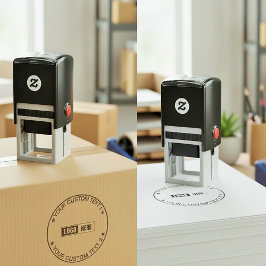 Custom Modern Round Business Logo & Text Seal セルフインキングスタンプ