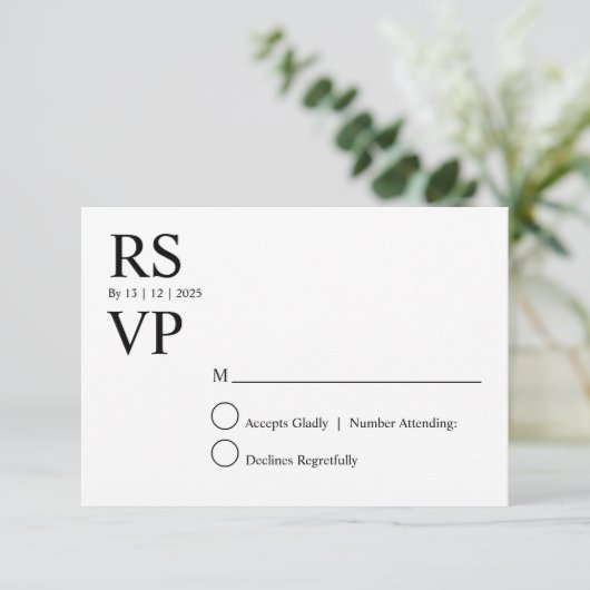 Custom Modern rsvp card 招待状 (スタンド正面)