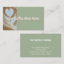 Custom Modern Sage Coffee Shop Photo Template 名刺