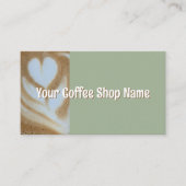 Custom Modern Sage Coffee Shop Photo Template 名刺 (正面)