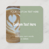 Custom Modern Sage Green Cafe Photo Template スクエア名刺 (正面)