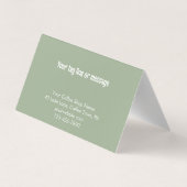 Custom Modern Sage Green Coffee Cafe Template 名刺 (裏面)