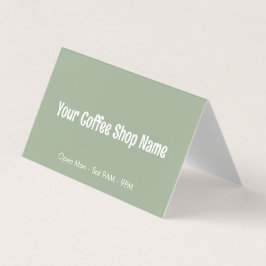 Custom Modern Sage Green Coffee Cafe Template 名刺