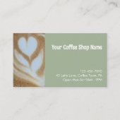 Custom Modern Sage Green Coffee Shop Photo QR Code 名刺 (正面)