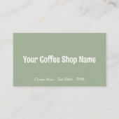 Custom Modern Sage Green Coffee Shop Template 名刺 (正面)