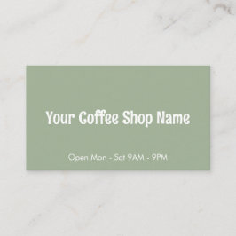 Custom Modern Sage Green Coffee Shop Template 名刺