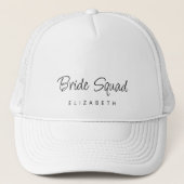 Custom Modern Script Bride Squad Bridesmaid Name キャップ (正面)