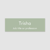 Custom Modern Simple Script Sage Green Employee ID 名札 (正面)