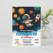 Custom Modern Space Astronaut Birthday 招待状 (スタンド正面)