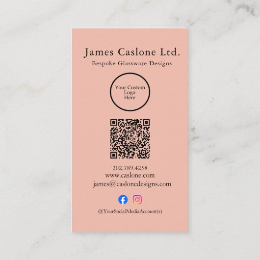 Custom Modern Style Business Thank You Card Insert 名刺 (裏面)
