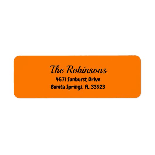 Custom Modern Stylish Safety Orange Address Label ラベル (正面)