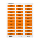 Custom Modern Stylish Safety Orange Address Label ラベル (フルシート)