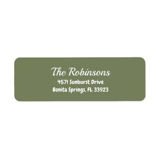 Custom Modern Stylish Sage Green Address Label ラベル (正面)